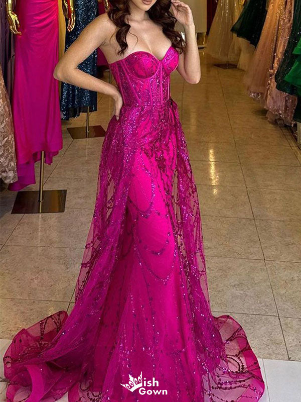 Gorgeous Pink Sweetheart  A-Line Lace Long Prom Dress Ideas, Evening Party Dresses , WGP1576