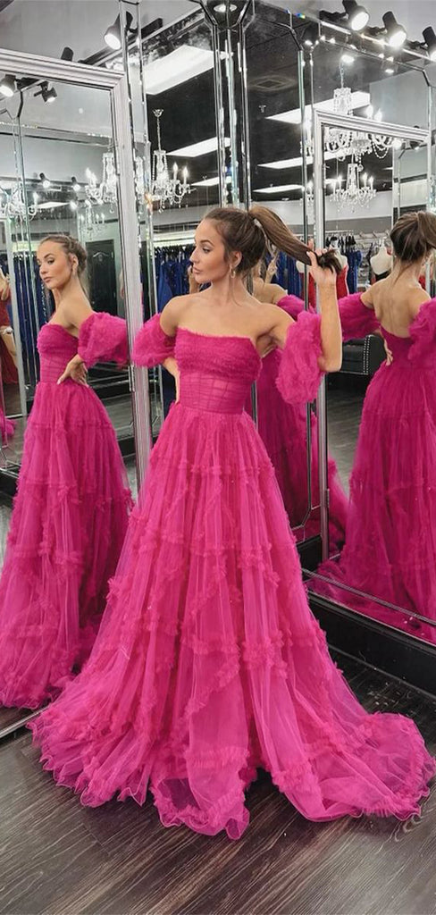 Beautiful Pink A-Line Strapless Backless Popular Long Evening Dresses, Formal Dresses, Birthday Party, WGP552