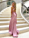 Elegant Pink V-Neck Mermaid Long Sleeveless Long Party Prom Dresses,Evening Dress Online, WGP760