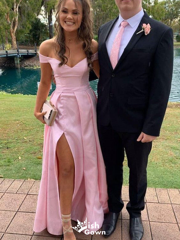 Elegant Off-shoulder A-line Long Prom Dress Ideas, Evening Party Dresses,WGP1717