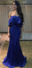 Sexy Blue Strapless Off Shoulder Mermaid Long Sleeveless Long Party Prom Dresses,Evening Dress Online, WGP784