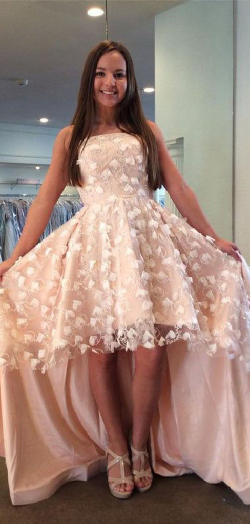 Elegant Pink Floral Sweetheart A-Line Long Prom Dress Ideas, Evening Party Dresses,WGP1984