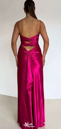 Sexy V-neck Spaghetti Strap Mermaid  Long Prom Dress Ideas, Evening Party Dresses,WGP1101