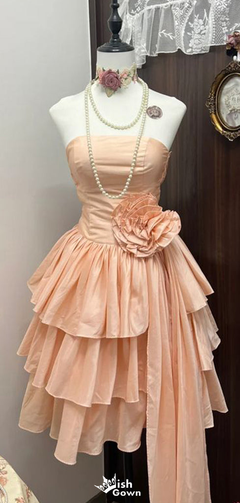 Elegant Strapless A-line Short Mini Homecoming Dress,EPT569