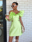 Elegant Light Green Off Shoulder Tight Popular Cheap Short Homecoming Dresses, EPT293