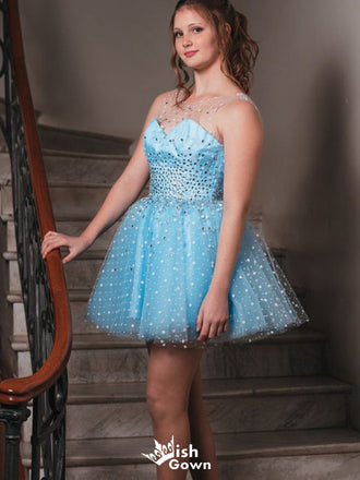 Gorgeous Illusion A-line Short Mini Homecoming Dress,EPT590