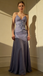 Fancy Lavender Floral Embroidered Prom Dress Spaghetti Strap Lace Evening Gown,WGP2207