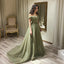 Gorgeous Green A-line Off Shoulder Maxi Long Evening Prom Dresses,WGP271