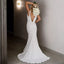Sexy Mermaid Spaghetti Straps V Neck Backless With Train Popular Bridal Long Wedding Dresses, WDH112