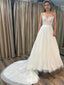 Romantic Sweetheart Sleeveless With Trailing Applique Popular Bridal Long Wedding Dresses, WDH140