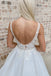 Romantic Spaghetti Straps V Neck Sleeveless With Trailing Applique Popular Bridal Long Wedding Dresses, WDH142