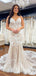 Romantic Spaghetti Straps V Neck Sleeveless With Trailing Lace Popular Bridal Long Wedding Dresses, WDH147