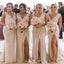 Popular Chiffon Side Slit Elegant A-Line Cheap Maxi Long Wedding Guest Bridesmaid Dresses,WGM194