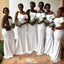 Unique White Mermaid Popular Cheap Maxi Long Wedding Guest Bridesmaid Dresses,WGM215