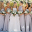 Mismatched A-Line Sleeveless Popular Cheap Maxi Long Wedding Guest Bridesmaid Dresses,WGM228