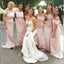 Elegant Mermaid Off Shoulder Popular Cheap Maxi Long Wedding Guest Bridesmaid Dresses,WGM240