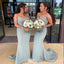 Sexy Mermaid Spaghetti Straps Applique Backless Popular Cheap Maxi Long Wedding Guest Bridesmaid Dresses,WGM248