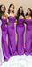 Sexy Purple Mermaid Sweetheart Spaghetti Straps Applique Popular Cheap Maxi Long Wedding Guest Bridesmaid Dresses,WGM292