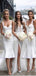 Simple White Mermaid Straps Sweetheart Sleeveless Popular Cheap Maxi Long Wedding Guest Bridesmaid Dresses,WGM320