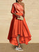 Popular Orange One Shoulder Pleats Long Prom Dresses,Evening Dresses,WGP311