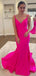 Elegant Mermaid Spaghetti Straps V Neck Sleeveless Cheap Maxi Long Party Prom Gowns,Evening Dresses,WGP497