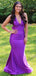 Sexy Purple Mermaid Halt V Neck Sleeveless Cheap Maxi Long Party Prom Gowns,Evening Dresses,WGP505