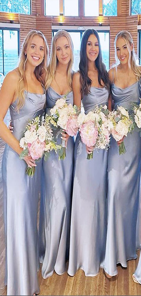 Sexy Mermaid Spaghetti Straps Popular Cheap Maxi Long Wedding Guest Bridesmaid Dresses,WGM238