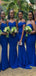 Mismatched Blue Mermaid Popular Cheap Maxi Long Wedding Guest Bridesmaid Dresses,WGM250