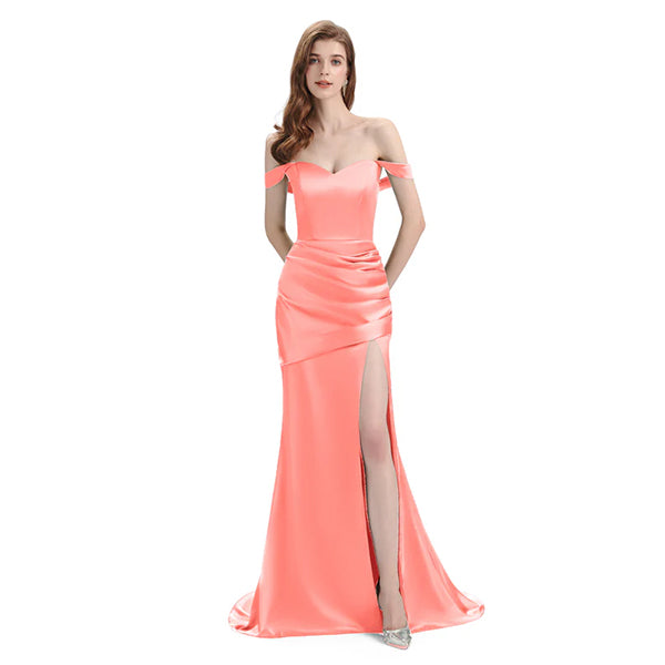 Mismatched Coral Mermaid Side Slit Cheap Long Bridesmaid Dresses Onlin Wish Gown Mismatched Coral Mermaid Side Slit Cheap Long Bridesmaid Dresses Onlin Wish Gown