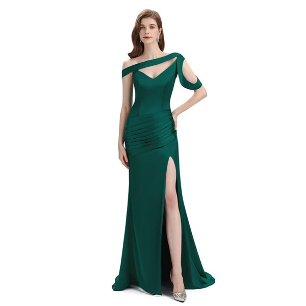 green bridesmaid dresses bad luck Green Chiffon Mismatched Sleeveless High Waist Long Bridesmaid Dresses, CB0279 US4 / As Pic / B