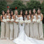 Mismatched Mermaid Spaghetti Straps Maxi Long Wedding Guest Bridesmaid Dresses, WGM176