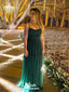 Simple A-line Green Spaghetti Straps Party Prom Dresses,Evening Dresses,WGP297
