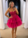 Gorgeous Sweetheart Sleeveless Applique Ruffle Cheap Short Homecoming Dresses, EPT148