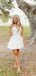 Unique White Strapless Sleeveless Cheap Short Homecoming Dresses, EPT152
