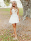 Unique White Strapless Sleeveless Cheap Short Homecoming Dresses, EPT152