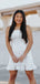 Elegant White Strapless Sleeveless Applique Cheap Short Homecoming Dresses, EPT155
