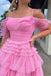 Elegant Pink Spaghetti Straps Sleeveless Ruffle Cheap Short Homecoming Dresses, EPT168