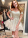 Shiny Sweetheart Off Shoulder Sleeveless Lace Cheap Short Homecoming Dresses, EPT170