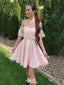 Elegant Pink Off Shoulder Sweetheart Sleeveless Applique Cheap Short Homecoming Dresses, EPT189