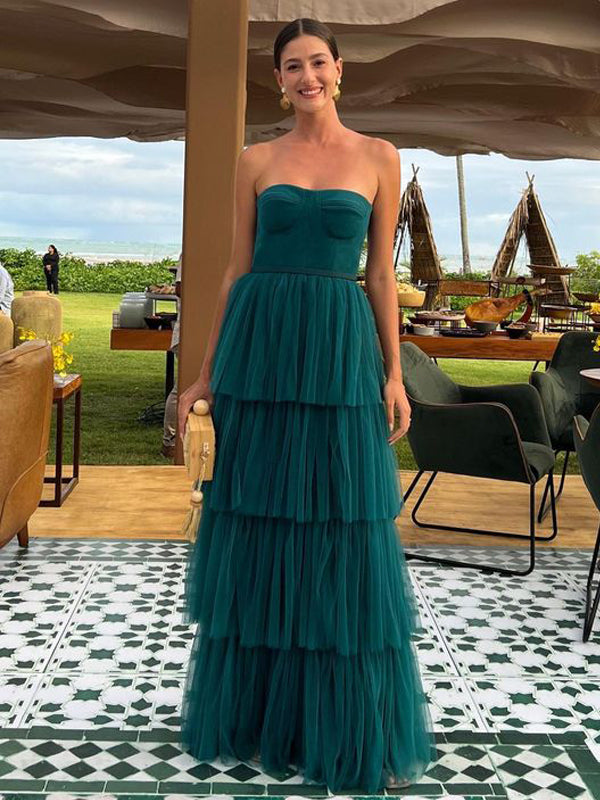 Green A-line SweetheartStrapless  Maxi Long Party Prom Dresses,Evening Dresses,WGP288
