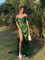 Sexy Moss Green Mermaid Off Shoulder Side Slit Maxi Long Party Prom Dresses,Evening Dresses,WGP310