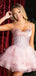 Sexy Sweetheart Sequin Corset Homecoming Dress Mini Ruffled Party Gown, EPT717