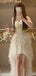 Elegant White Spaghetti Strap High Low Sleeveless Homecoming Dresses For Birthday Party, EPT697