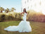 Elegant White Spaghetti Strap Mermaid Long Wedding Dresses With Sweep Trailing,WDH181