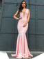 Popular Pink Mermaid V-neck Maxi Long Party Prom Dresses,Evening Dresses,WGP308