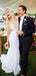 Charming Mermaid V Neck Lace Applique Elegant Bridal Long Wedding Dresses, WDH079