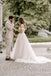 Romantic Tulle Straps V Neck With Train Applique Popular Bridal Long Wedding Dresses, WDH091