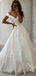 Simple Satin Off Shoulder V Neck Popular Bridal Long Wedding Dresses, WDH099