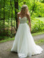 Romantic Tulle Strapless Applique Popular Bridal Long Wedding Dresses, WDH093