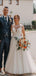 Gorgeous Lace Illusion Sleeveless Applique Popular Bridal Long Wedding Dresses, WDH094